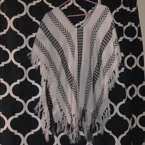 Express southwest striped poncho